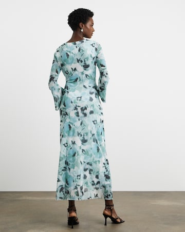 Joanna Hope Mesh Maxi Dress With Ruching