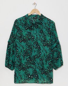 Button Front Frill Detail Top