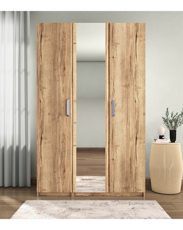 Lugo Assembled 4 Piece Bedroom Package (2xBedside, Wide Chest, 3 Door Wardrobe)