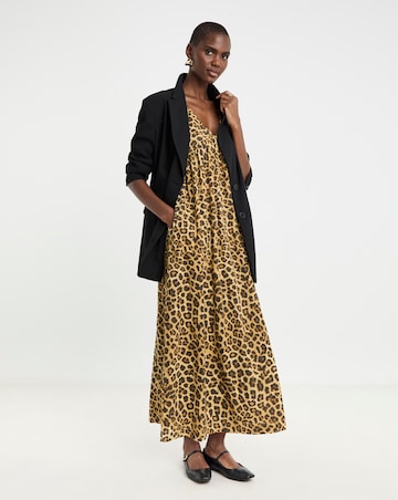 Pure Cotton Grown On Sleeve Maxi Dress