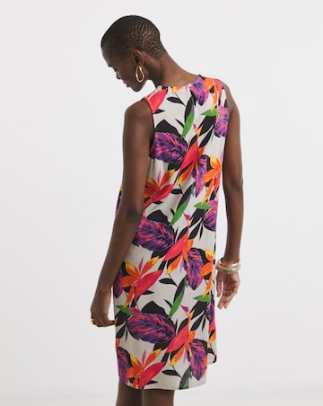 Linen Mix Sleeveless Shift Dress