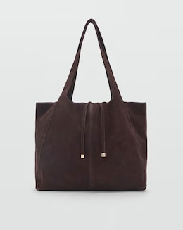 Mango Real Suede Shopper Tote Bag