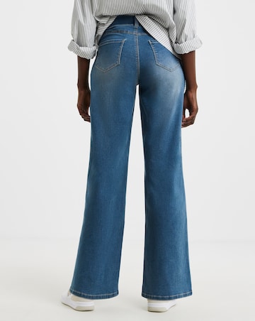 Mid Blue Stretch Wide Leg Jeggings