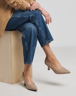 Heavenly Soles Connie Kitten Heel Pointed Court Shoe - Wide Fit (E)