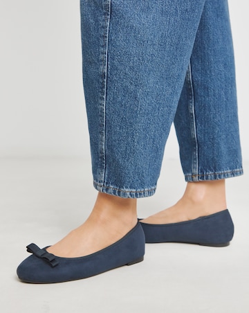 Simply Be Abundance Classic Bow Ballerina Shoes Wide E Fit