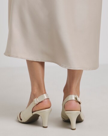 Lisbon Peep Toe Slingback Shoes - Wide Fit (E)
