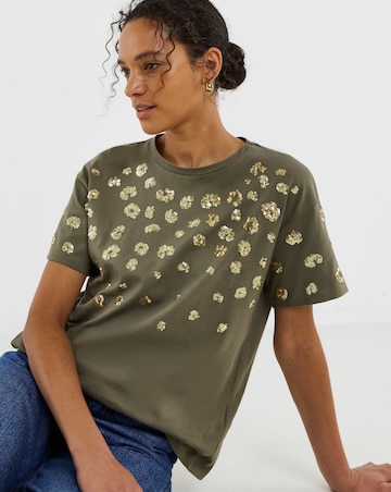 Cluster Embellished Longline Top