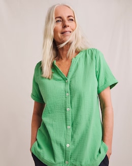 Julipa Button Pure Cotton Textured Top