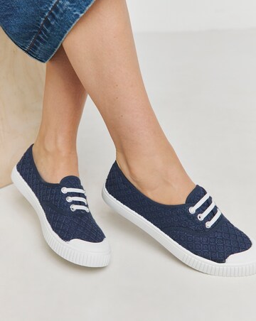 Birney Lace Up Plimsole Trainers - Standard Fit (D)