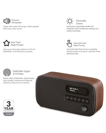 VQ Dexter DAB/FM Radio - Walnut