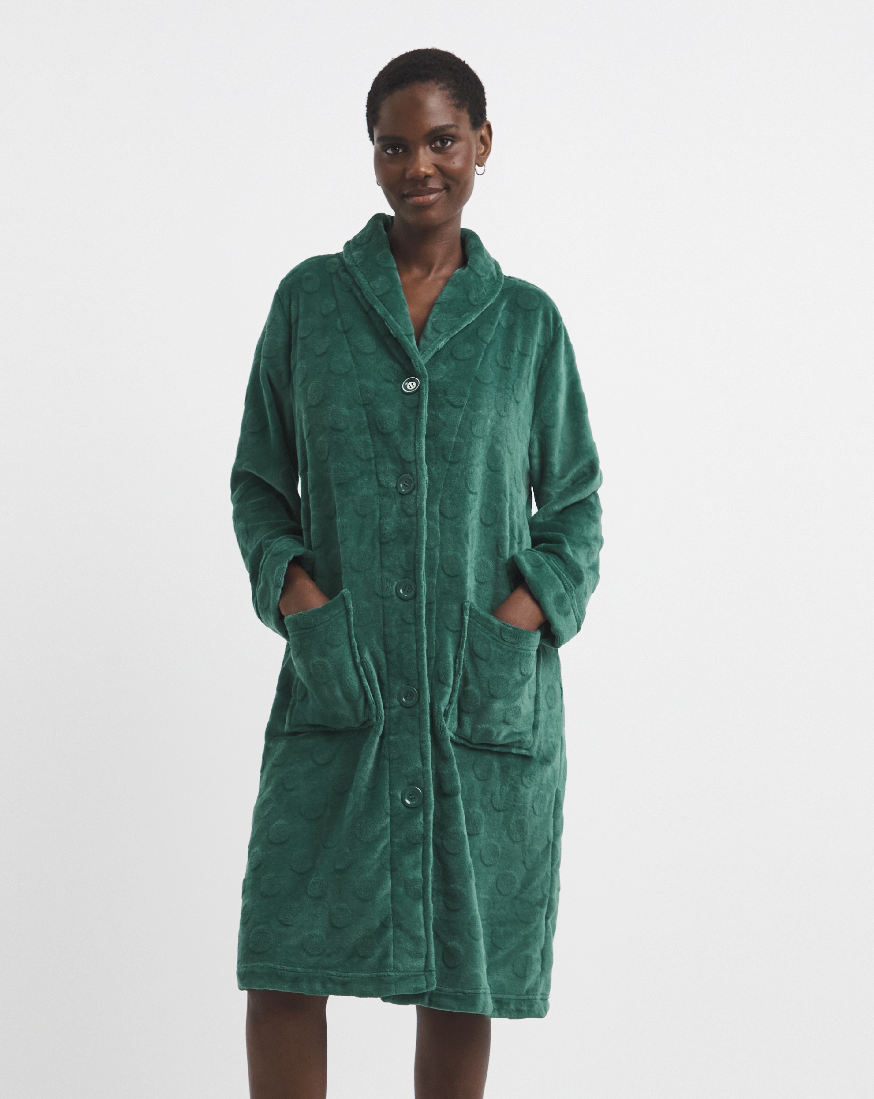 Pretty Secrets Button Fleece Dressing Gown