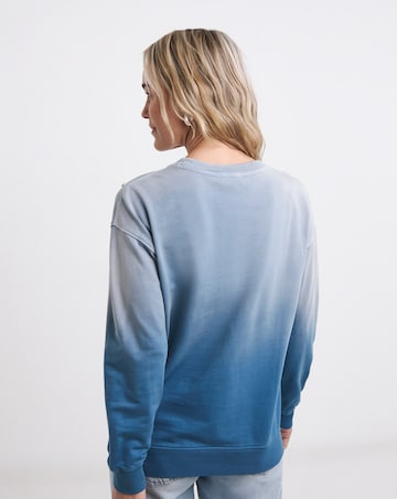 Pure Cotton Crew Neck Tie Dye Scatter Embellished Sweatshirt