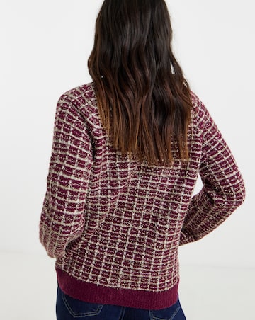 Cherry Lurex Cardigan
