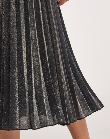 Joanna Hope Pleated Silver Glitter Skirt