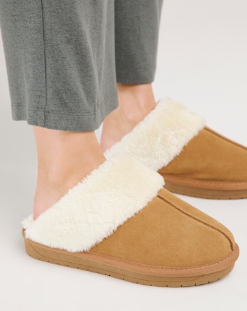Albza Suede Closed Toe Slippers - Wide Fit (E)