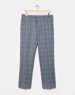 Blue Check Regular Fit Suit Trouser