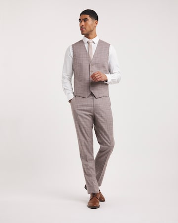 Jordan Burgundy Check Suit Waistcoat