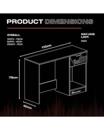Octane Gaming Desk with Drawer Red