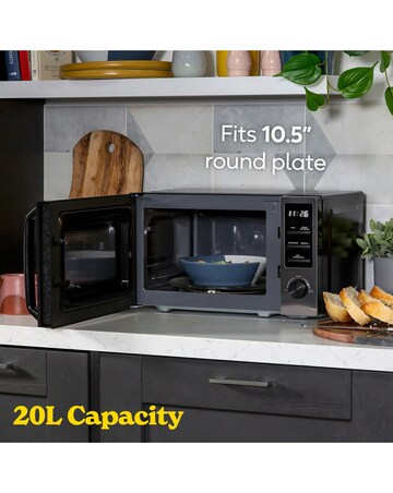 Russell Hobbs Midnight 20 Litre Dark Steel Digital Microwave
