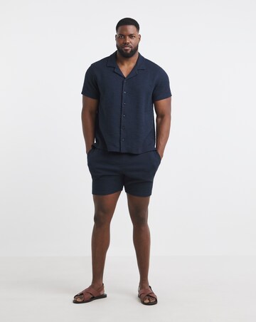 Textured Revere Collar Jersey Shirt