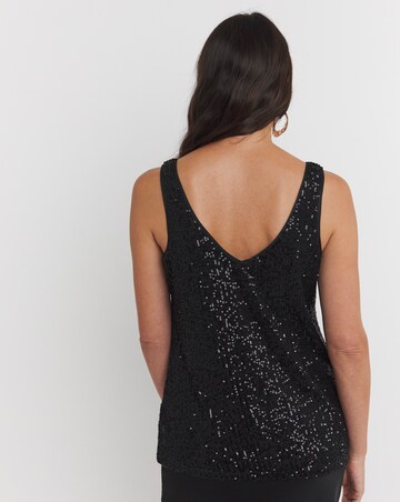 Black Sequin Vest