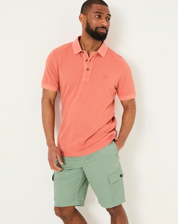 FatFace Easton Slub Short Sleeve Polo - Orange
