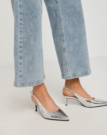 Simply Be Aspen Pointed Toe Slingback Shoes - Wide Fit (E)