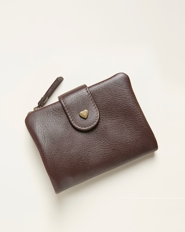 Fatface Leather Heart Purse