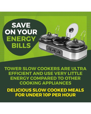 Tower T16015 3 x 1.5 Litre Pot Slow Cooker