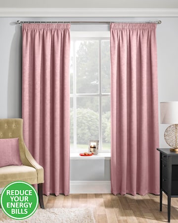 Matrix Light Filtering Textured Embossed Pencil Pleat Thermal Curtain