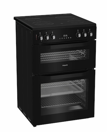 Hotpoint HDE6VDCASB1 60cm Electric Double Cooker with Air Fry - Black