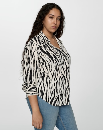 Mango Zebra Printed Flowy Shirt