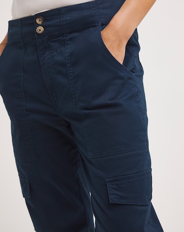 Navy Cotton Tapered Cargo Trouser