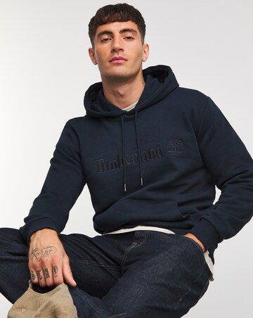 Timberland Hampthon Tonal Logo Hoodie - Navy