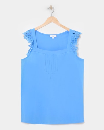 Blue Frill Sleeve Top