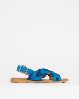 Joe Browns Blue Comfort Suede Plait Sandals- Wide Fit (E)