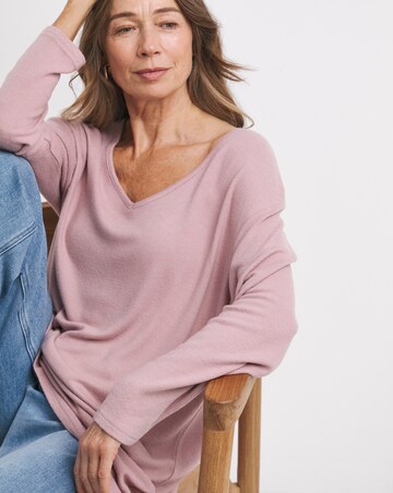 Blush Soft Touch V-Neck Longline Top