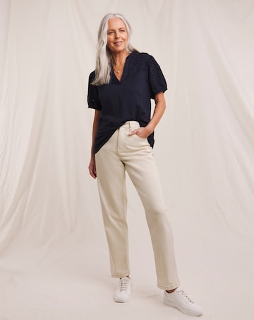 Julipa Pure Cotton Broderie Jersey Top