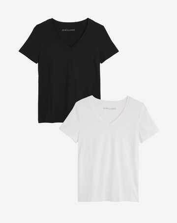 Pure Cotton 2 Pack V Neck Short Sleeve T-Shirt