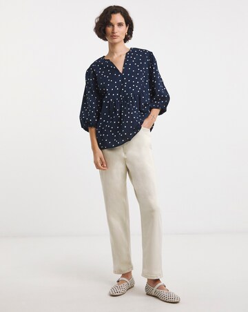 V Neck Bubble Sleeve Top