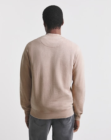 Union Garment Dyed Relaxed Fit Crew Neck Sweatshirt- Pink