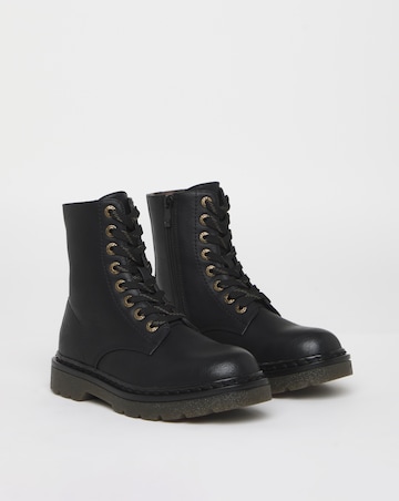 Heavenly Feet Justina Lace Up Chunky Boot Wide Fit