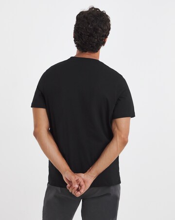 Pure Cotton Grandad T-Shirt- Black