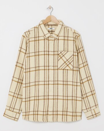 Long Sleeve Button Down Checked Flannel Shirt