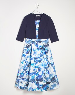 Joanna Hope Blue Floral Prom Dress &amp; Shrug