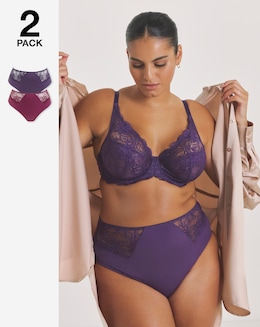 Pretty Secrets (2 Pack) New Ella Full Brief Knickers Fig/Cherry
