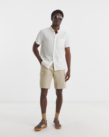 Linen Blend Elasticated Cargo Short