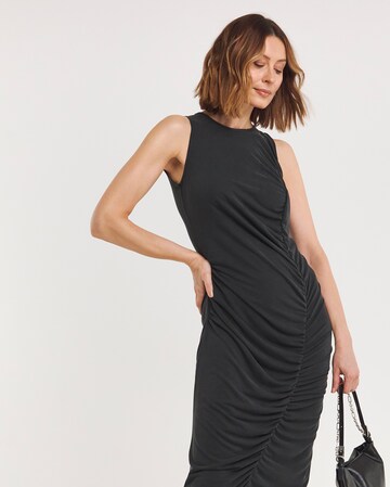 Sleeveless Jersey Ruched Midi Dress