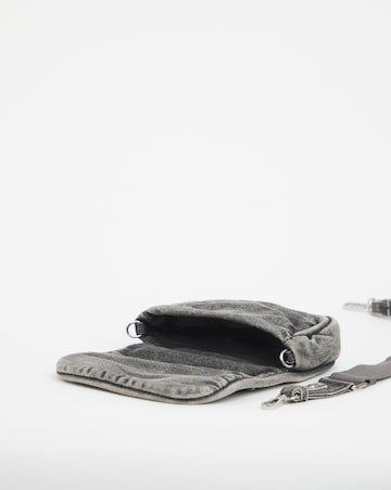 Grey Denim Soft Volume Crossbody Bag