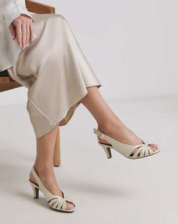 Lisbon Peep Toe Slingback Shoes - Wide Fit (E)